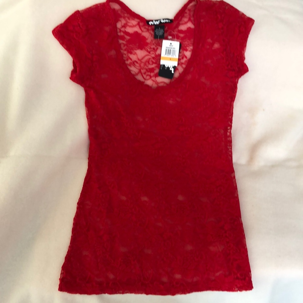 Red lace top
